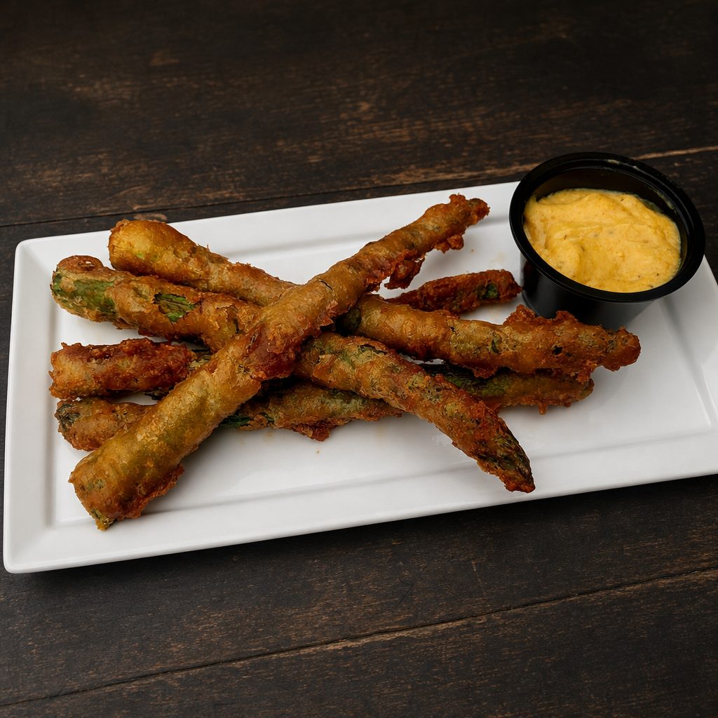 Beer Battered Asparagus.
