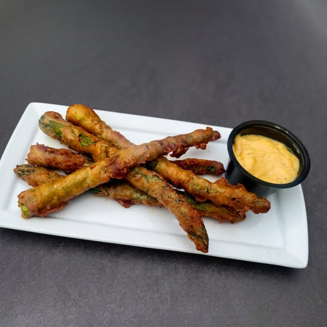 Beer Battered Asparagus.