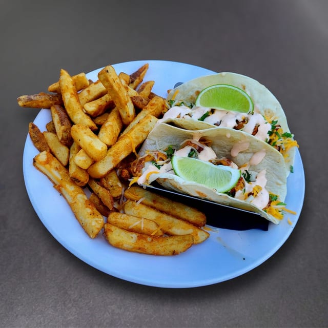 Saturday Chicken Tacos & Fries.